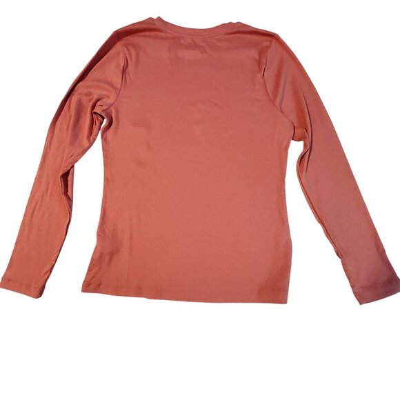 A New Day Womens SizeM Ribbed Long Sleeve Top In Rose Pink Crew neckline - Picture 9 of 9